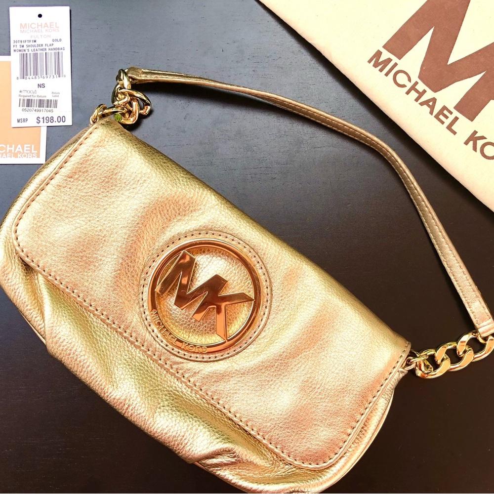 Michael Kors Metallic Gold Wristlet
